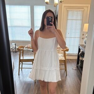 Aritzia light blue linen dress